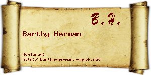 Barthy Herman névjegykártya